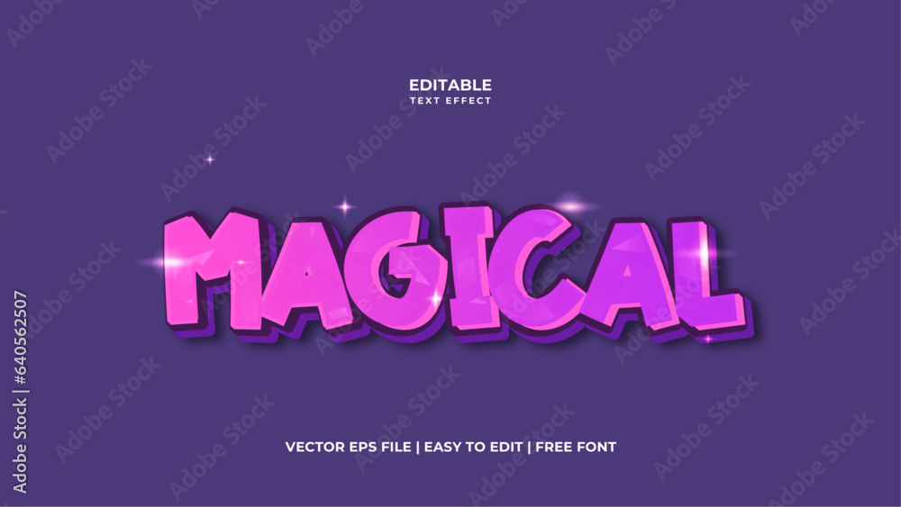 Poster magical typography minimalism editable text effect