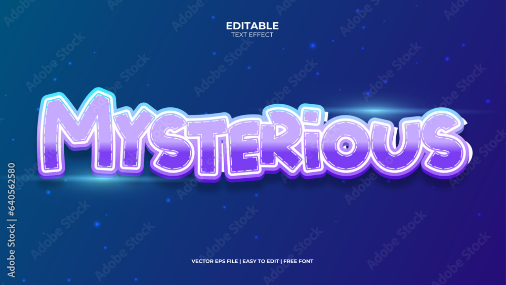 Poster Mysterious Modern editable text effect in background. Suitable for tourism promotional banner, brochure template etc.. Typography logo