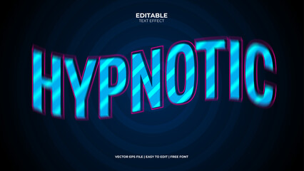 Hypnotic Editable text effect in 3d style. Suitable for brand or business logo