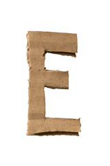 E alphabet cut out of cardboard paper