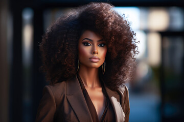 Closeup of an African American woman with a strong look