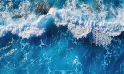 Water background. Ocean waves surface. For banner, postcard, book illustration. Created with generative AI tools