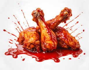 Chicken wings with chili sauce illustration