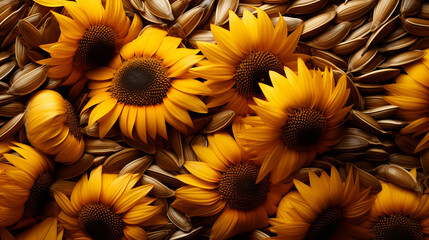 Sunflower and seeds background