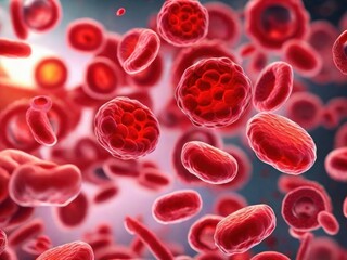 Red blood cells under microscope