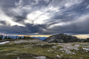 clouds over the mountains