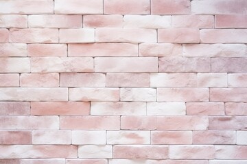 Pastel pink and white brick wall texture background
