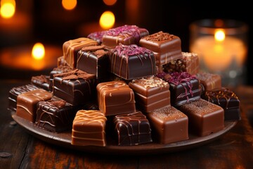 Close-Up of Chocolates on Table.