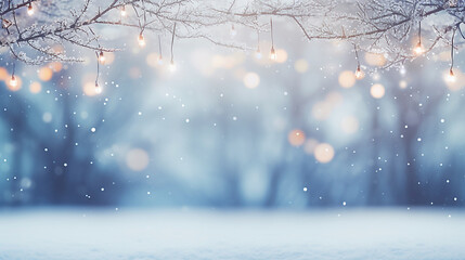 Fototapeta Illumination and snow blurred background obraz
