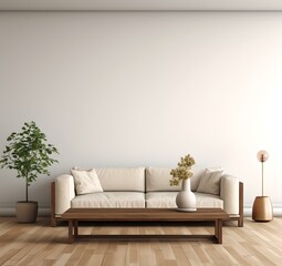 Stilvolles Wohnzimmer: Weiß und Holz in perfekter Harmonie