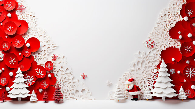 Cute Santa Christmas image made of paper material.