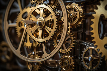 Intricate machinery showcases the harmonious collaboration that dictates the passage of time, a...