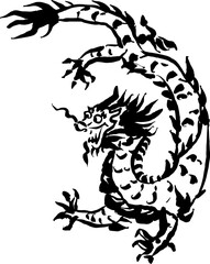 Fototapeta premium chinese dragon hand drawn zodiac year 2024 illustration