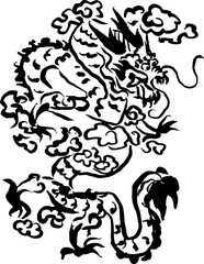 chinese dragon hand drawn zodiac year 2024 illustration