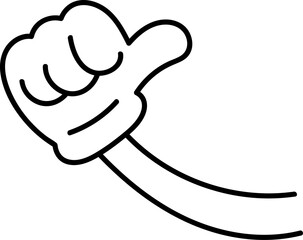 Comic hand with glove illustration