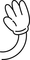 Comic hand with glove illustration