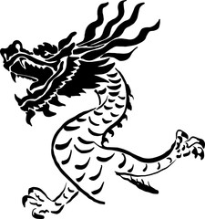 chinese dragon hand drawn zodiac year 2024 illustration