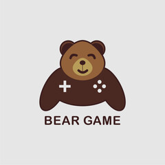 
Bear and gaming stick illustration logo suitable for gaming mascot logo