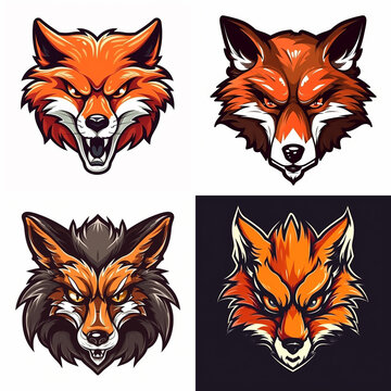 Wolf painting style logo art sticker image. Generative AI