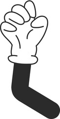 Comic hand with glove illustration