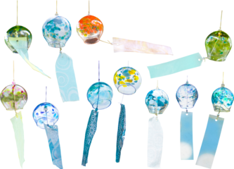 切り抜き透過素材セットーガラスの風鈴