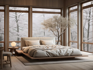 Japandi Style Bedroom Interior Design