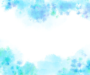 blue watercolor background with pop up colors splashed