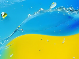 yellow water splash on the beach