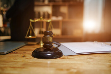 Male lawyer or judge consult having team meeting with client, Law and Legal services concept..