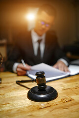 Male lawyer or judge consult having team meeting with client, Law and Legal services concept..