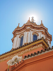 Fototapeta na wymiar Cimborrio of the Santa Catalina church. Seville, Andalusia, Spain.