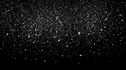 Fotobehang Snow or snowflakes falling texture. Concept of a blizzard or snowfall. Black Matte to use as an overlay. Shallow field of view. © henjon
