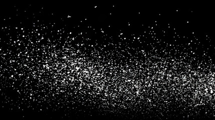 Snow or snowflakes falling texture. Concept of a blizzard or snowfall. Black Matte to use as an overlay. Shallow field of view.