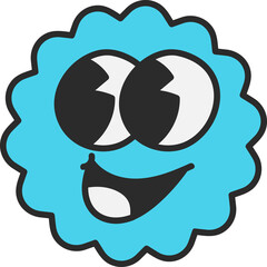 Fototapeta premium Groovy flower character illustration