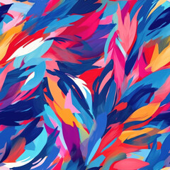 Fototapeta na wymiar Colorful brush strokes abstract seamless pattern.