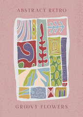 Modern A4 poster in a modern boho style hand-drawn. Suitable for poster, banner, printing, branding