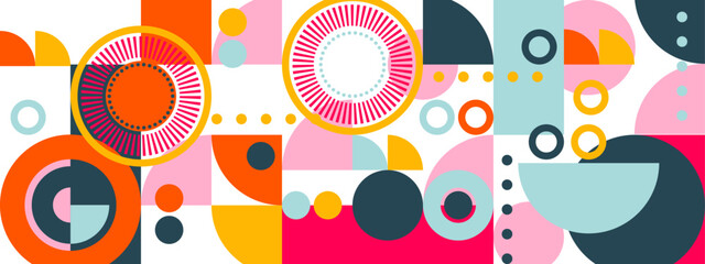 vector flat mosaic horizontal banner template