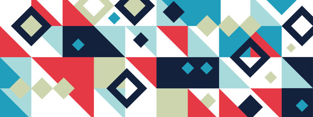 vector flat mosaic horizontal banner template