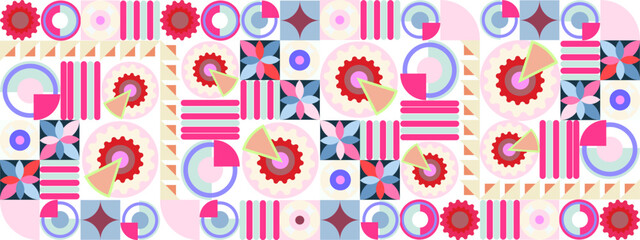 vector flat mosaic horizontal business card template