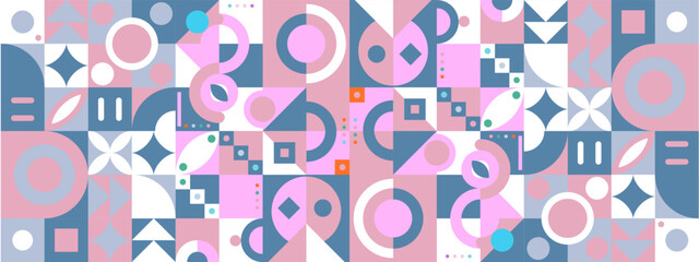 vector flat mosaic horizontal banner template