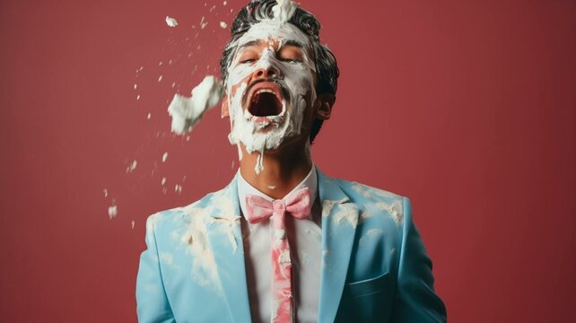 Man with pie in the face