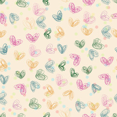 Beautiful seamless love doodle pattern design for decoration, wallpaper, wrapping paper, fabric, background and more.