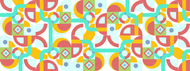 Abstract mosaic flat geometric banner