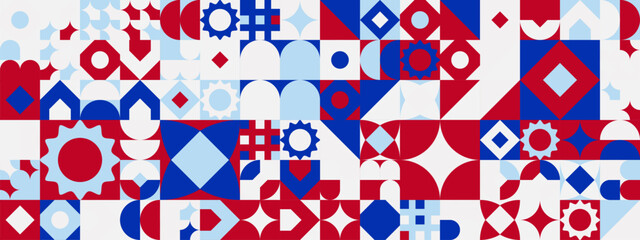 Obraz premium Colorful modern geometric banner with shapes