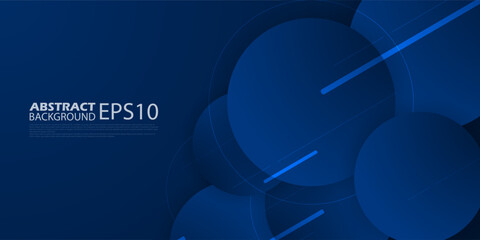 Geometric abstract background with dark blue circle space futuristic background design. Modern and cool design. Vector Eps10