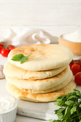 Tasty bakery food concept - delicious Pita, food for making in home
