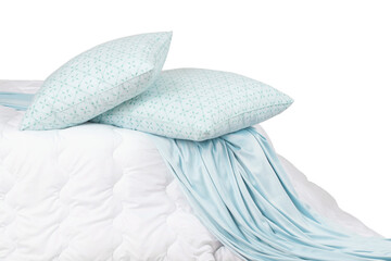 sleep pillows with cotton cover, isolate on a white background