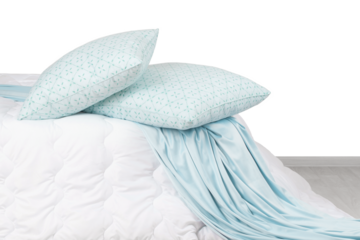 sleep pillows with cotton cover, isolate on a white background