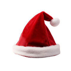 One Christmas hat on a white background. generative ai