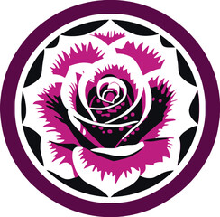 simple vector rose logo flower